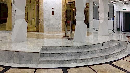 Bayterek Tower																						 Other Flooring								 Pantera Bianca Nero Marquina Aegean White							
														