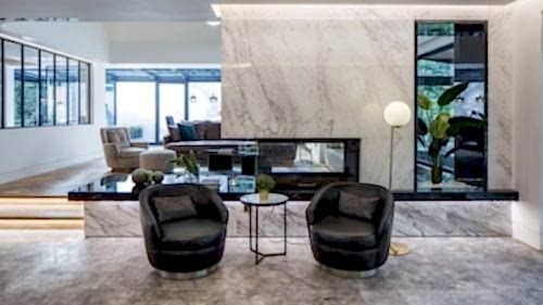 Country Villa							 House Bathroom Fireplace							 Calacatta Lucina Nero Marquina Thassos