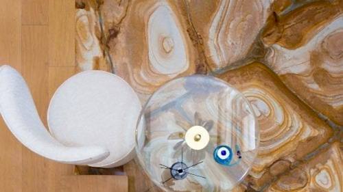 Zekeriyakoy Villa Project							 House Bathroom Flooring Table							 Blue Roma Stone Wood Starlica Onyx Dolomit Wave