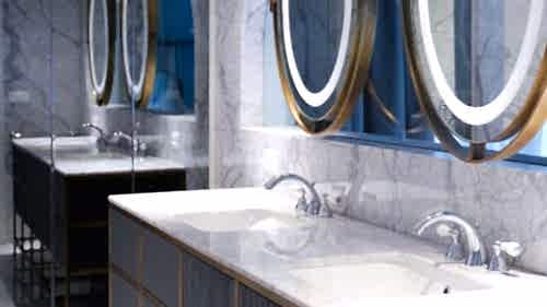 Luxury Bathroom																						 House Bathroom								 Pantera Bianca Perla Brown							
														