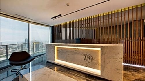 Lobby Project																						 Flooring Office								 Calacatta Lucina Perla Brown Grey Serpegiante							
														